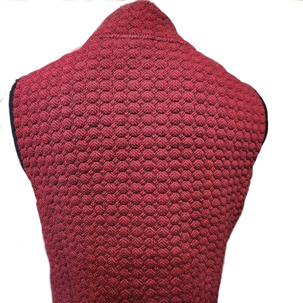 ❤️ 4/$20 Kim Rogers vest Women's medium Quilted red black zip-up Collar fall - Picture 10 of 16